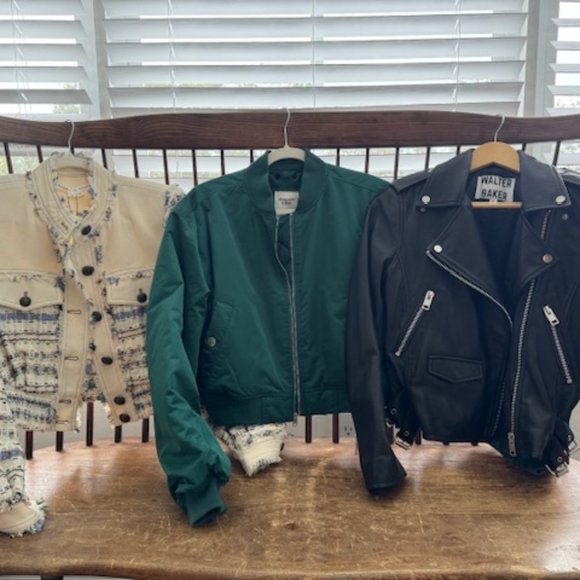 Leather Moto Jacket Cropped - Walter Baker - Picture 6 of 10